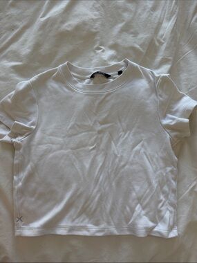 CUTS Cropped White Crewneck Tee